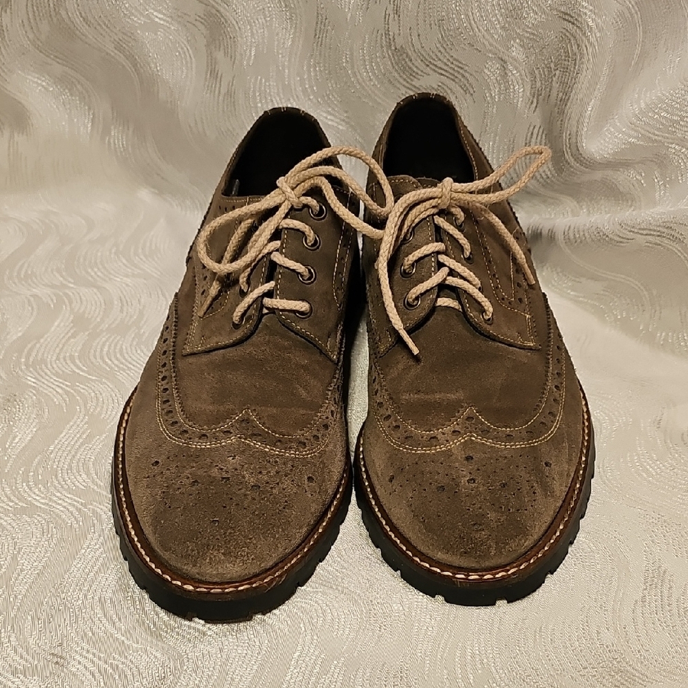 Mike Kononos suede wing tip oxford mens size 10